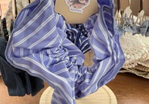 Scrunchie doble celeste