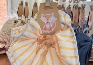 Scrunchie rayas amarilla